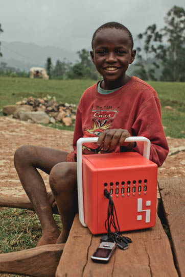 Rural Ugandan child with Buffalogrid